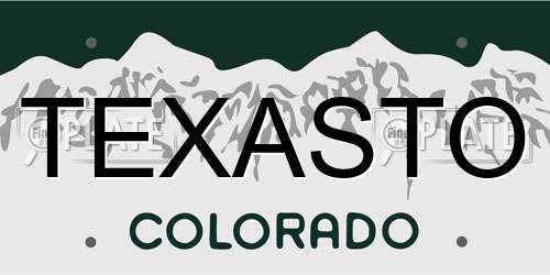 TEXASTO Colorado License Plate