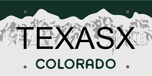 TEXASX Colorado License Plate