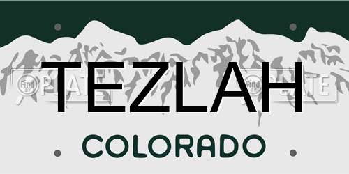 TEZLAH Colorado License Plate