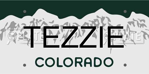 TEZZIE Colorado License Plate