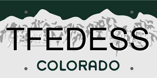 TFEDESS Colorado License Plate