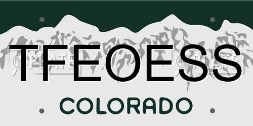 TFEOESS Colorado License Plate
