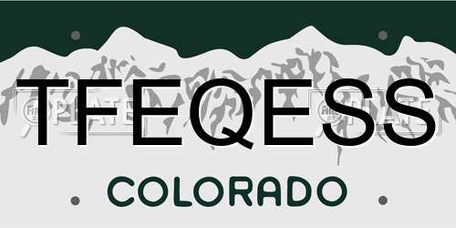 TFEQESS Colorado License Plate