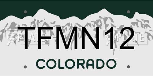 TFMN12 Colorado License Plate