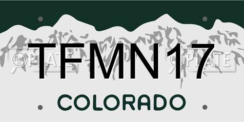 TFMN17 Colorado License Plate