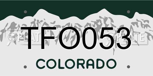 TFO053 Colorado License Plate