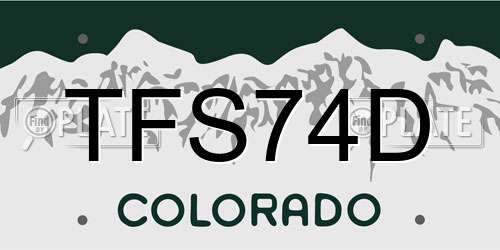 TFS74D Colorado License Plate