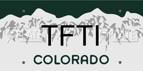 TFTI Colorado License Plate