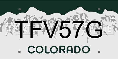 TFV57G Colorado License Plate