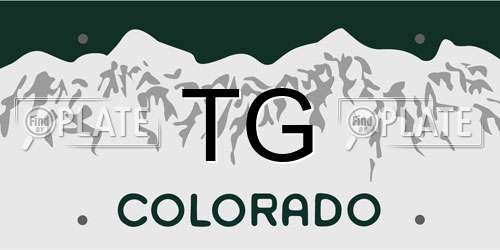 TG Colorado License Plate