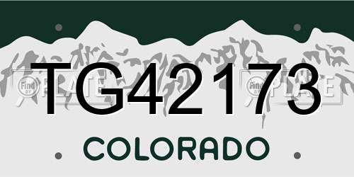 TG42173 Colorado License Plate