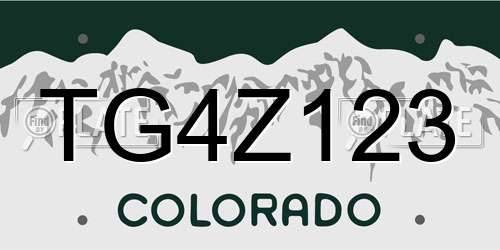 TG4Z123 Colorado License Plate