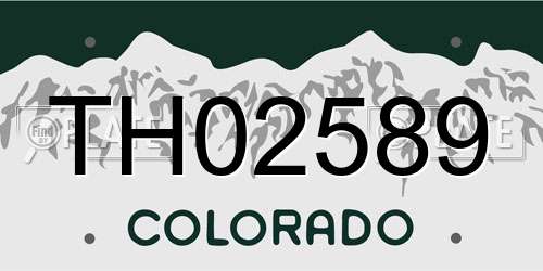 TH02589 Colorado License Plate