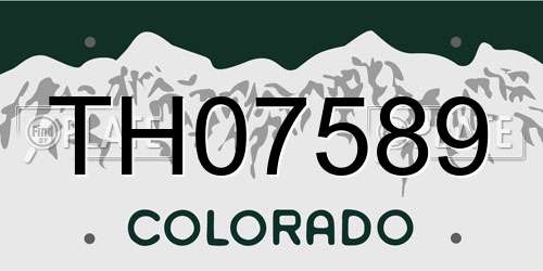 TH07589 Colorado License Plate