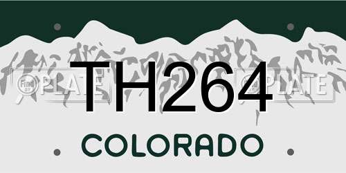 TH264 Colorado License Plate