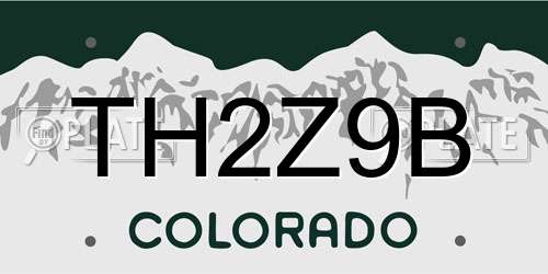 TH2Z9B Colorado License Plate