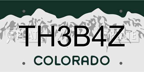 TH3B4Z Colorado License Plate