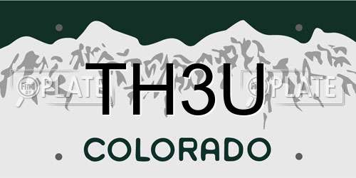 TH3U Colorado License Plate