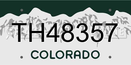 TH48357 Colorado License Plate