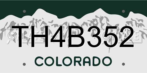 TH4B352 Colorado License Plate