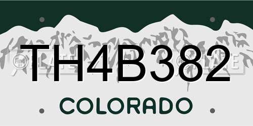 TH4B382 Colorado License Plate