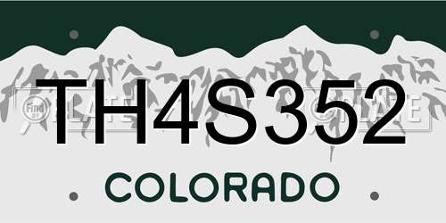 TH4S352 Colorado License Plate