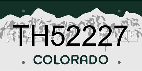 TH52227 Colorado License Plate