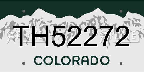 TH52272 Colorado License Plate