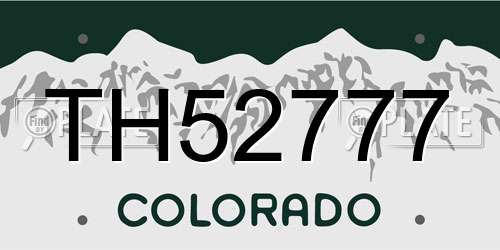 TH52777 Colorado License Plate