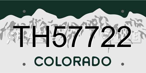TH57722 Colorado License Plate
