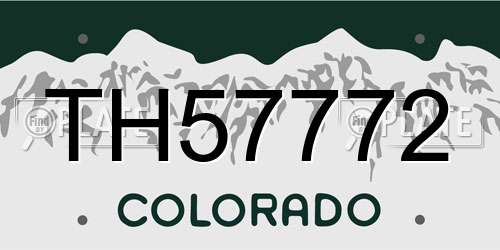 TH57772 Colorado License Plate