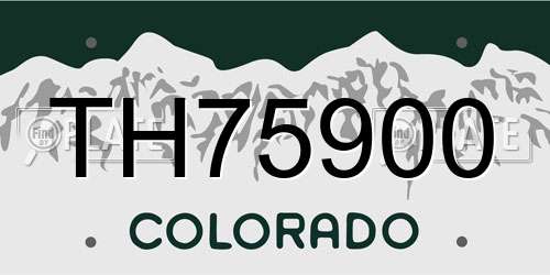 TH75900 Colorado License Plate