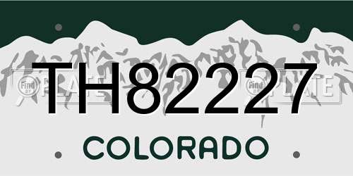 TH82227 Colorado License Plate