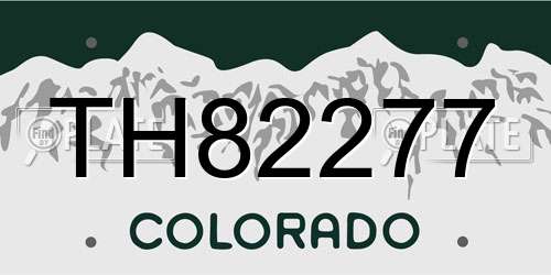 TH82277 Colorado License Plate