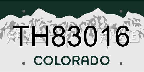 TH83016 Colorado License Plate