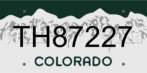 TH87227 Colorado License Plate