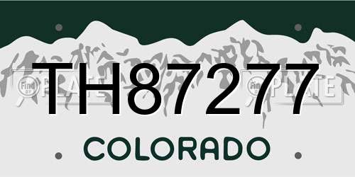 TH87277 Colorado License Plate