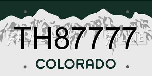 TH87777 Colorado License Plate