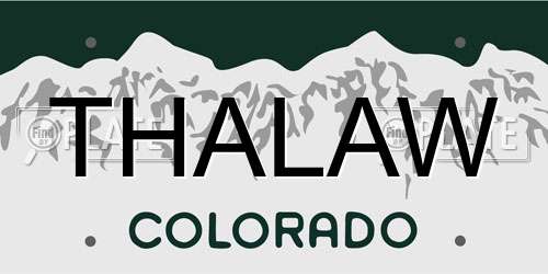 THALAW Colorado License Plate