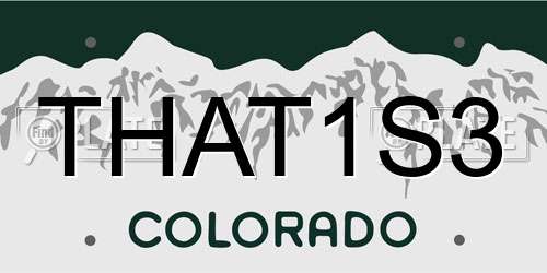 THAT1S3 Colorado License Plate