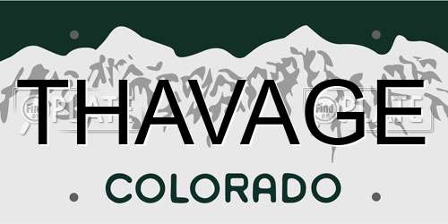 THAVAGE Colorado License Plate