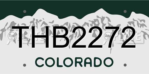 THB2272 Colorado License Plate