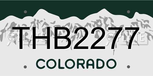 THB2277 Colorado License Plate