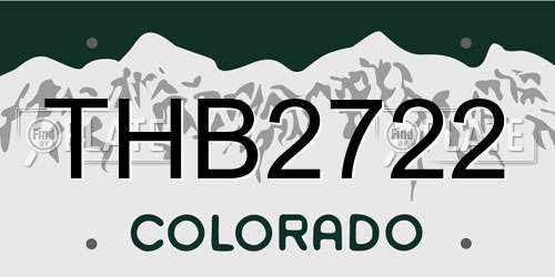 THB2722 Colorado License Plate