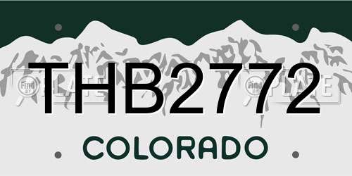 THB2772 Colorado License Plate
