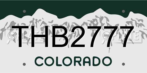 THB2777 Colorado License Plate