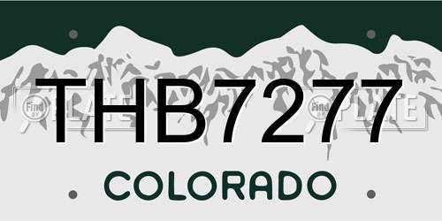 THB7277 Colorado License Plate