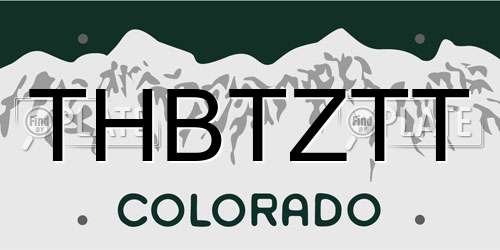 THBTZTT Colorado License Plate