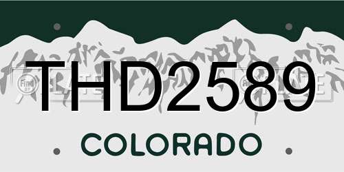 THD2589 Colorado License Plate