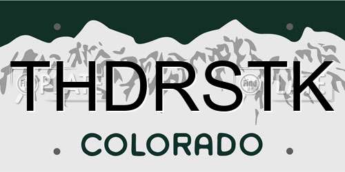 THDRSTK Colorado License Plate